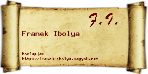 Franek Ibolya névjegykártya